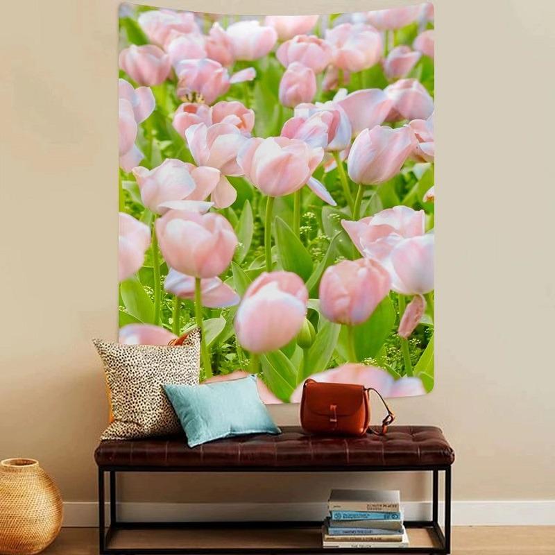 Tulip Flowers Wall Decor Tapestry Home Living Room Tapestry