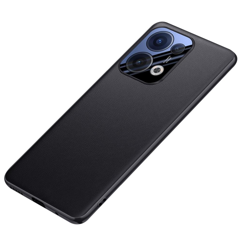 

Для Oppo Reno13 5G (Глобальний) Чохол Ударостійкий Шкіряний PU+TPU Чохол для Телефону Black