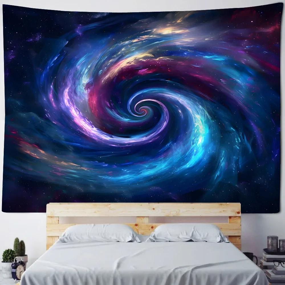 Starry Sky Wall Tapestry Home Ceiling Decoration Bohemian Style Space Planet Fabric Background Poster Bed Sheet Beach Mat