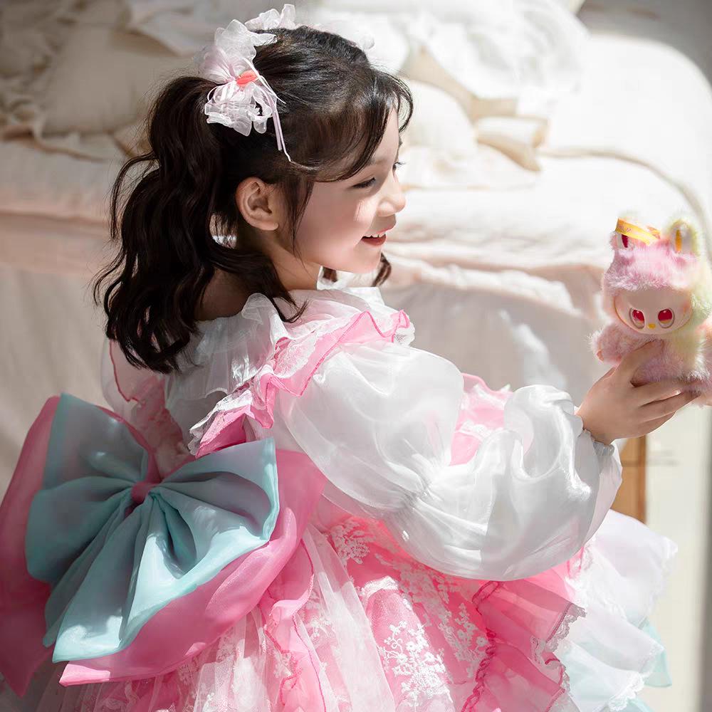 Girls' Lolita Baby Doll Shirt - Solid Color for Spring & Autumn