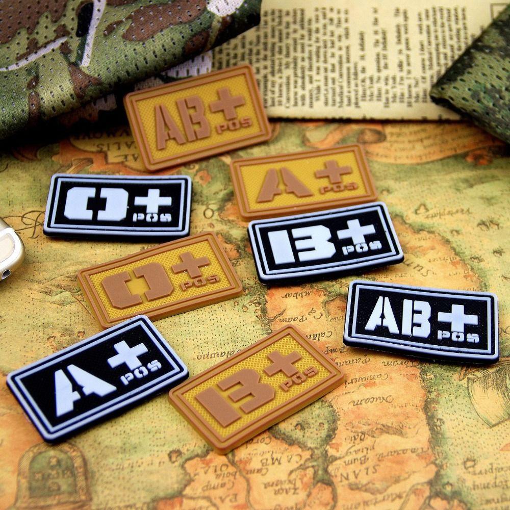 PVC Glue Stamp Blood Type Magic Sticker Embroidered Patch Emergency Armband  Helmet Decoration