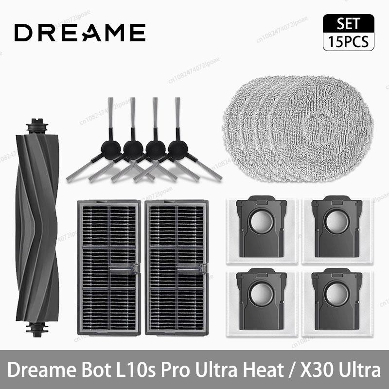 Dreame L10s Pro Ultra Heat / X30 Ultra Roboterstaubsauger Zubehör Haupt- Seitenbürste Mopptuch Hepa-Filter Staubbeutel Ersatz