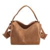 Vintage Faux Suede Shoulder Bags Solid Color Hobo Shopper Bag Large Casual Commuting Bag for Women Ladies Work Travel Commuting