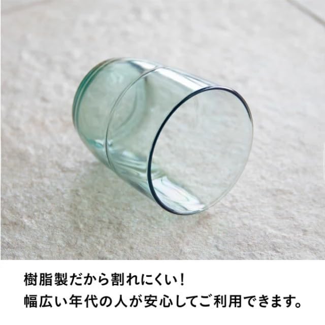 CB Japan Stackable Tumblers, 220ml, Set of 3, Clear Blue and Green Resin Tumblers, Glass-Like Transparency