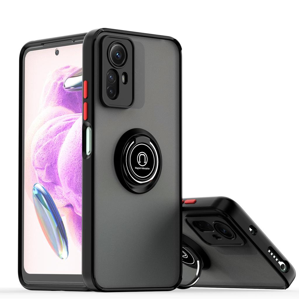 Armor Matte Case für Xiaomi Redmi Note 12 Pro 5G 12S 11 Pro 11S 10 10S Cover Ring Magnethalter Ständer Business Rundumschutz