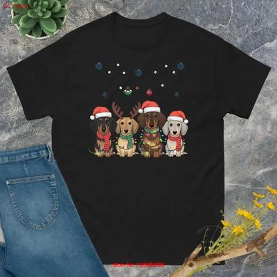 Dachshund Christmas T Shirt Dog Mom Lover Xmas Gift Vintage Streetwear Versatile Comfortable Casual Slightly Vintage