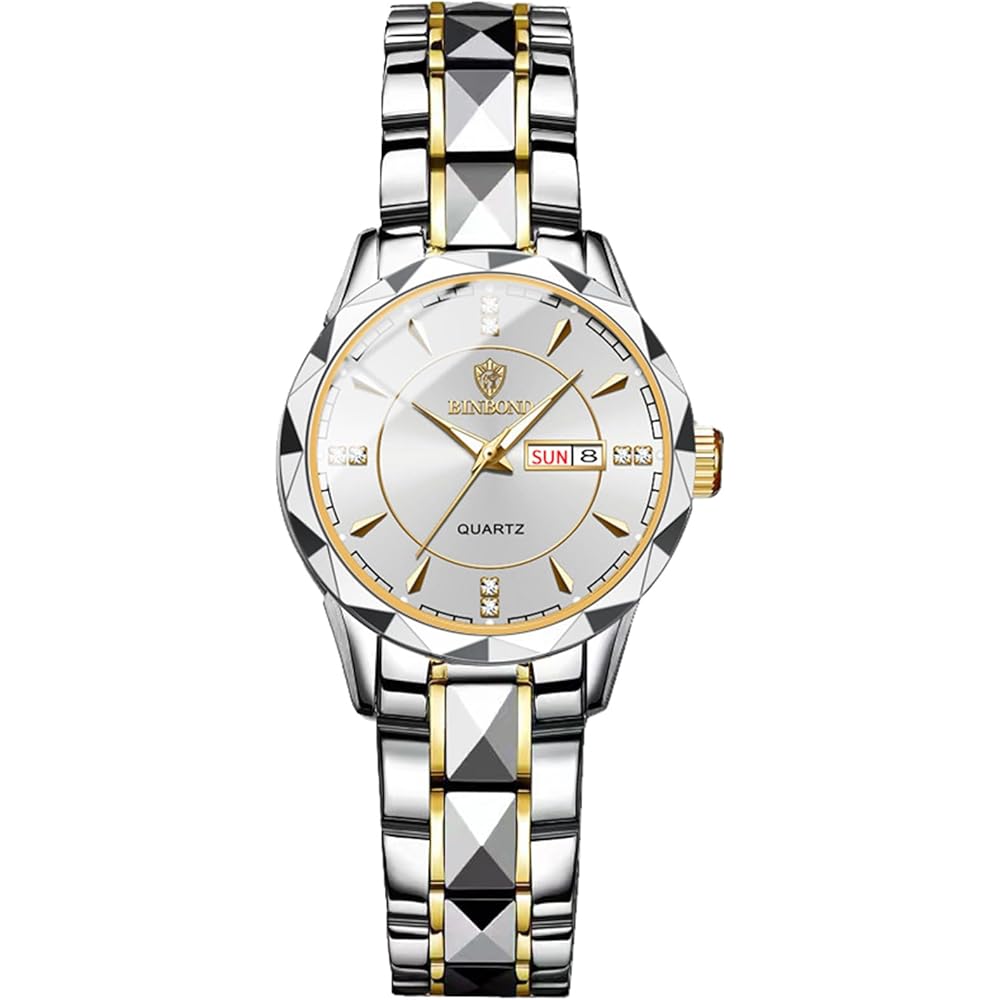 Seiko Women s Analog Quartz Watch Silver Stainless Steel Waterproof Date Day Display Adjustable