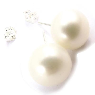 [K1123] - Slonovinové náušnice 'Perla' 11 mm