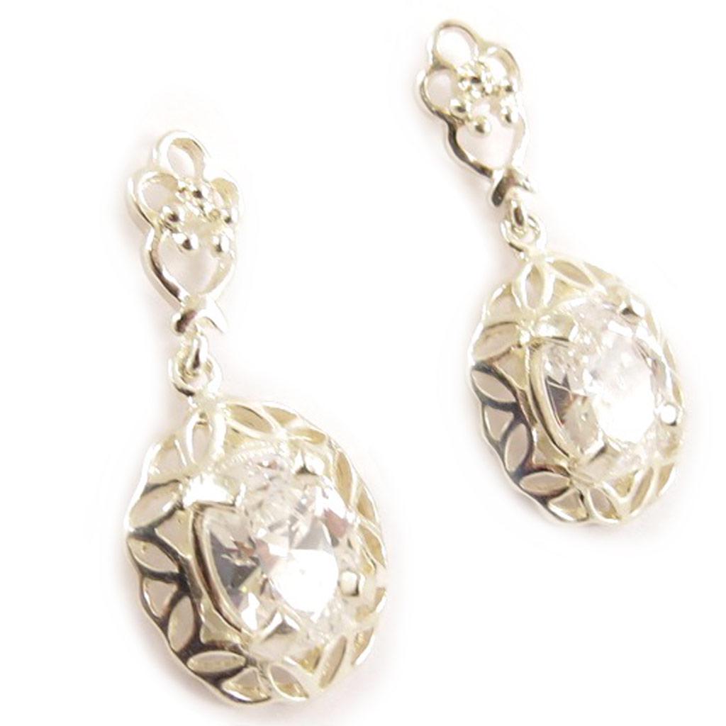 Les Trésors De Lily [C5650] - Silberohrringe 'Palais des Glaces' Weiß