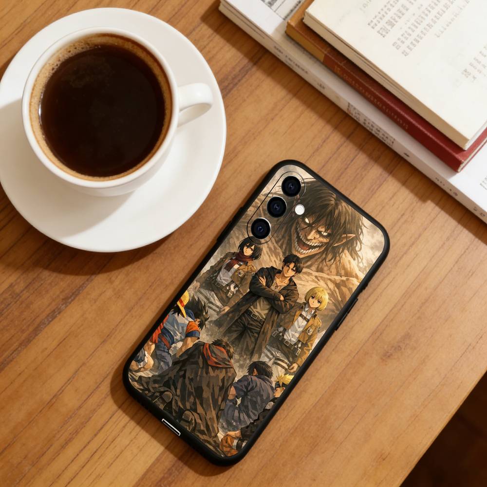 Anime Attack on Titan Phone Case Black Silicone Soft For Samsung Galaxy A73,A72,A71,A70,A53,A52,A51