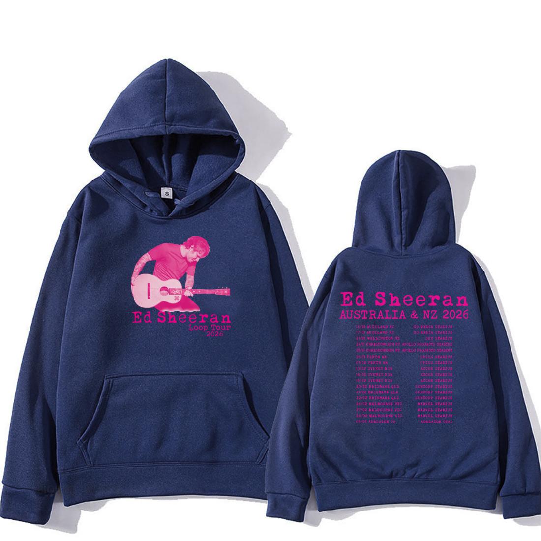 

Ed Sheeran Loop Tour Australia New Zealand 2026 Tour Merch Hoodies Men Women s vintage streetwear Fleece Long sleeve Sweatshirts 3XL