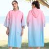 2025 Quick-Dry Hooded Swim Poncho with Zipper - Portable Bathrobe and Beach Towel