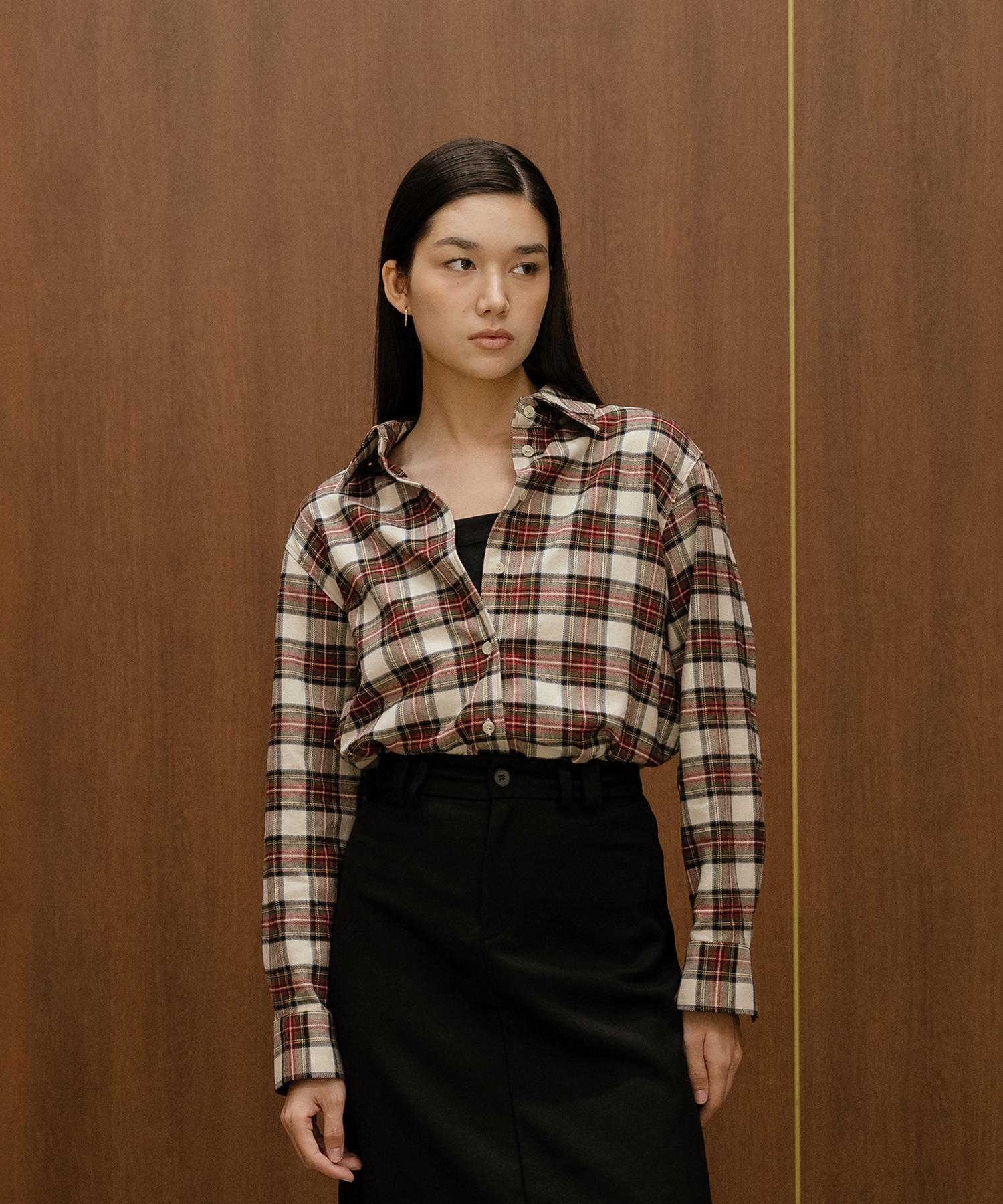 Unis Carol Check Signature Shirt Beige Check