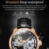 JINSHIDUN New Business and Leisure Men's Watch Fully Automatic Mechanical Watch Perspective Hollow Dial High-end Watch