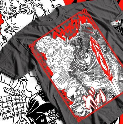 Berserk Guts Shirt Skull Knight 90s T-Shirt Gatsu Anime Gift Shirt All Sizes