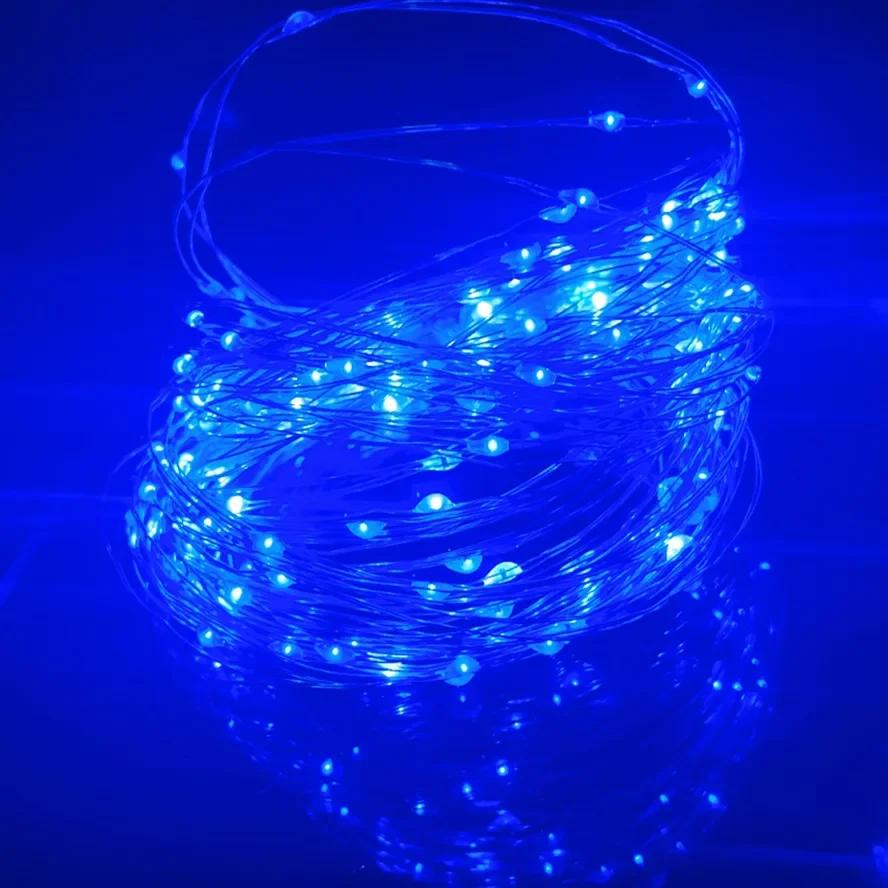 10PCS 10/20M Fairy Lights Měděná stříbrná drátěná krabička na baterie LED řetězová světla pro vánoční ložnici Party Svatební dekorace Dárky