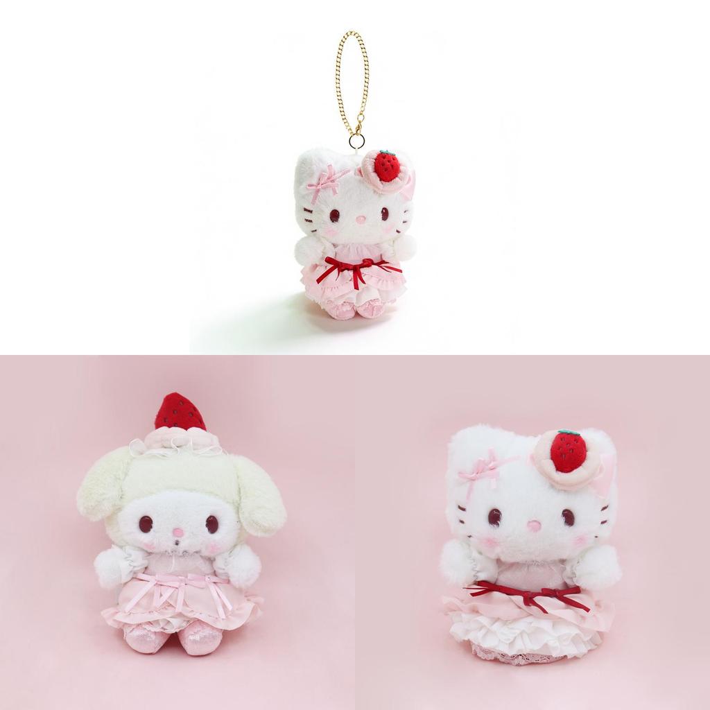 Sanrio My Melody jahodový dort plyšová klíčenka pro dívky a teenagery