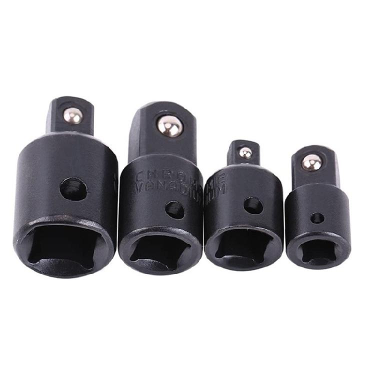 4 Piece 1/2" 3/8" 1/4" Drive Socket Adapter Converter Kit Precisions Antislip Technology For Power Tool Accessories