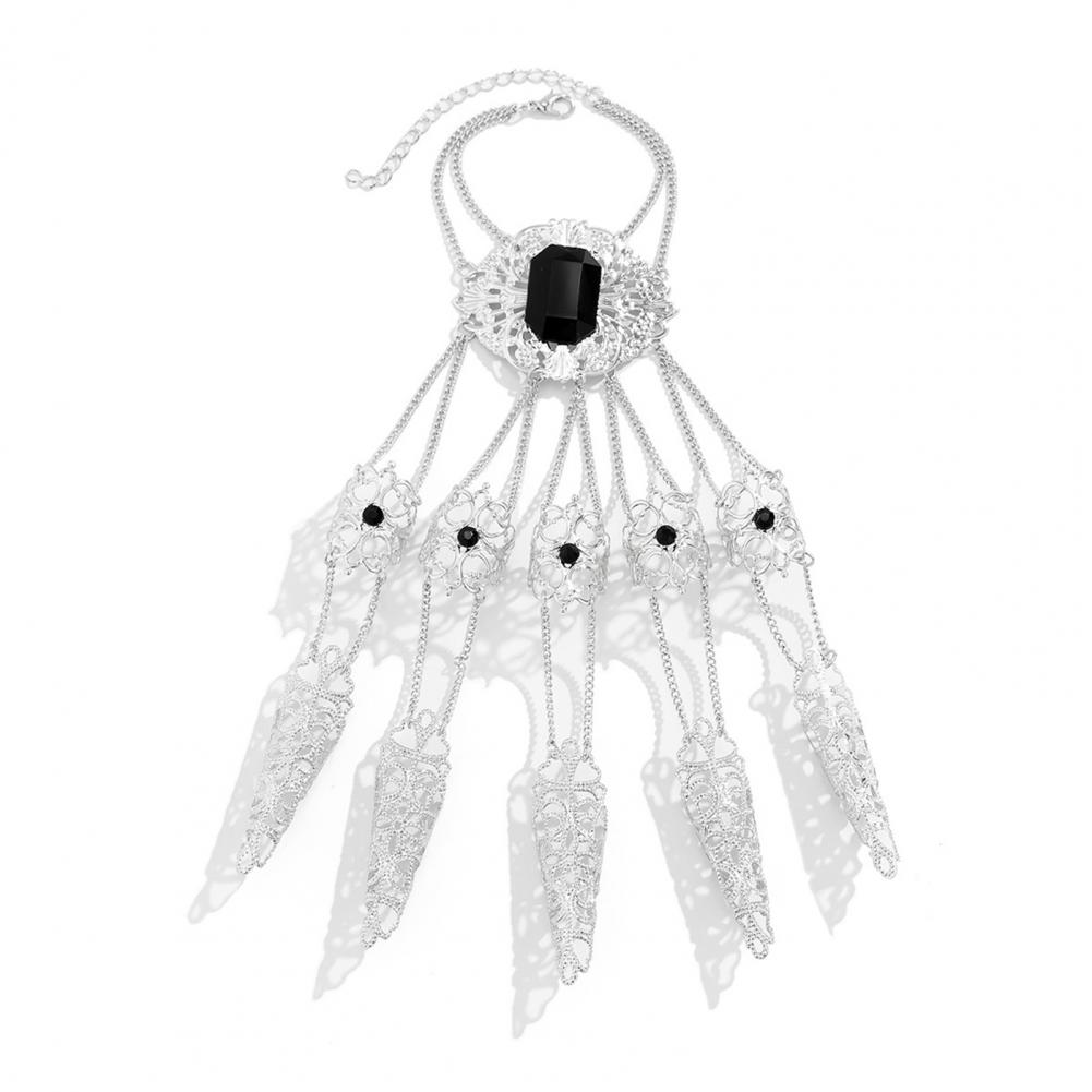 Alloy Finger Claw Bracelet Jewelry Finger Claw Bracelet Punk Nail Chain Ring Bracelet Ghost Finger Decorative Mittens for A