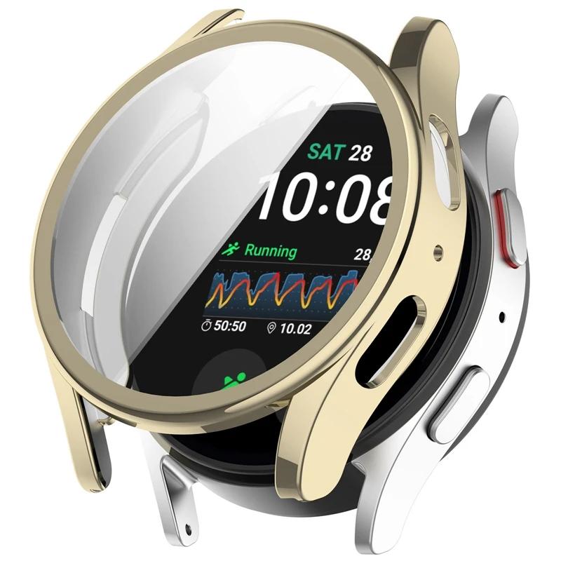 Silikonhülle Glas für Samsung Galaxy Watch 7 40MM 44MM Rundum-Displayschutz Weiche TPU-Schutzhülle Watch7 44mm Hüllen