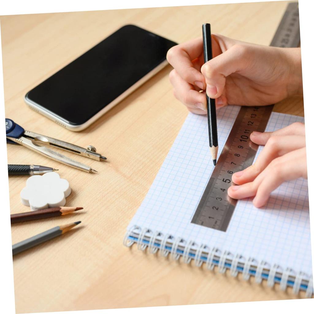 Stainless Steel Rulers, Straight Edges, Measuring Tape, for Office and Drawing, 3-Piece Set, 20cm, 30cm, 40cm, for Students, Teachers, and Engineers