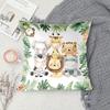 Sofa Pillow Pillowcase Skin-friendly Short Plush Cute Animal Cat Pillow Cover Living Room Cushion Cover Without Core