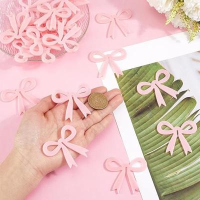 10Pcs Bow Decor Bow Drink Tags Wine Glass Charms Acrylic Knot Drink Tag for Birthday Wedding Party Decorations