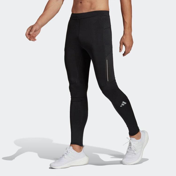 Adidas Solid Mid-Waist Sports Fitness Pants Men Bottoms Black HM8444