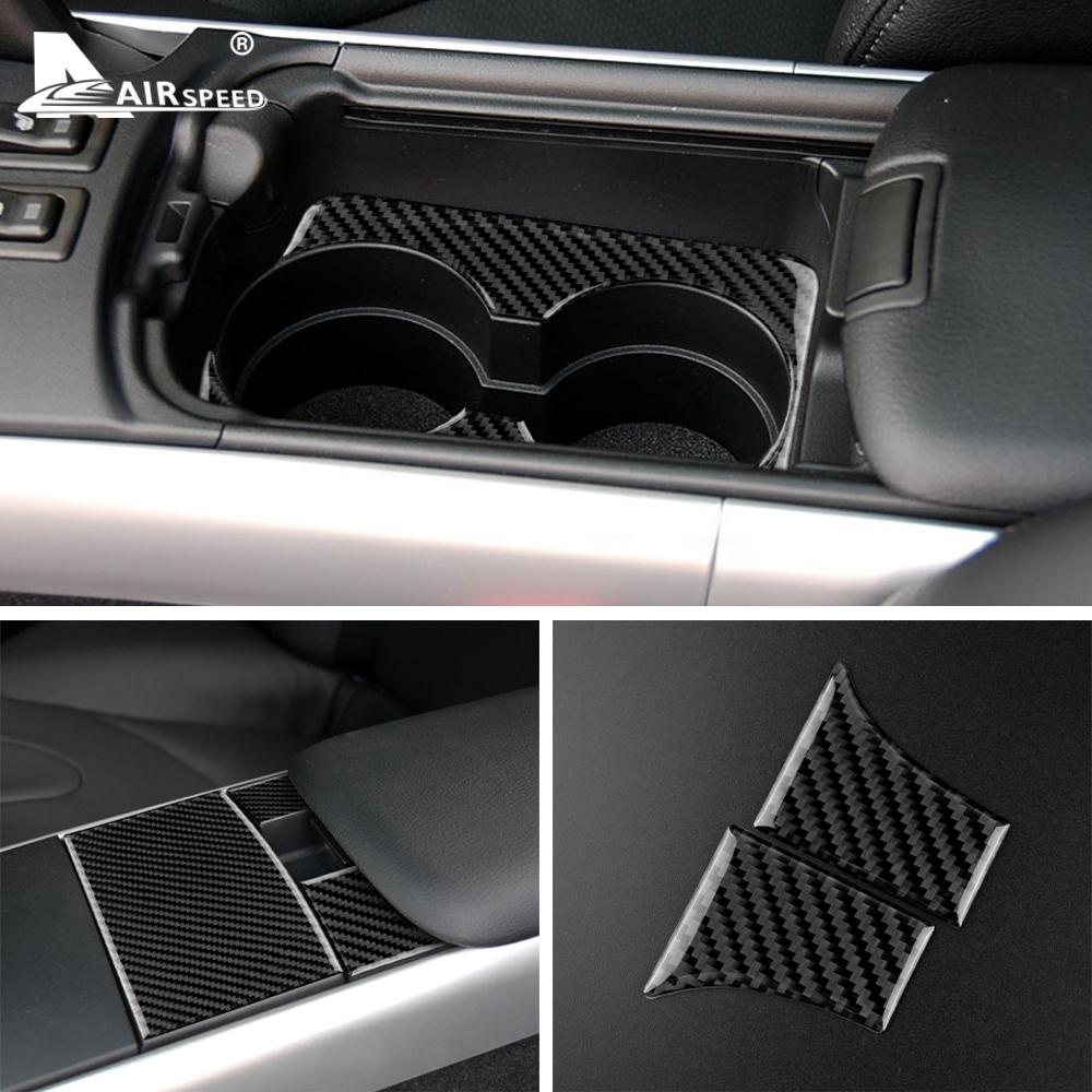 Real Soft Carbon Fiber for Mazda RX8 2004 2005 2006 2007 2008 2009 2010 2011 Interior Trim Car Rear Water Cup Holder Sticker