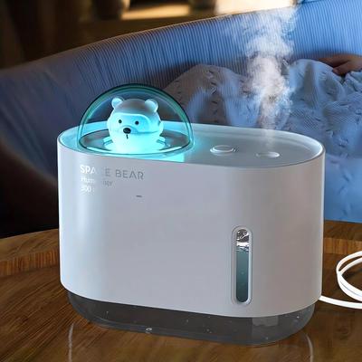 New Space Bear Humidifier Colorful Atmosphere Light USB Desktop Bedroom Car Mounted Portable Aromatherapy Creative Mist Spray
