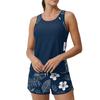 Women’s Two Piece Tankini Swimsuit Set with Sleeveless Top and Printed Shorts Quick Dry Lightweight Fabric