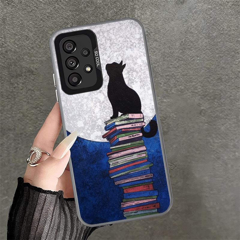 Black Cat Aesthetic Pattern Soft Phone Case for Samsung A17 A16 A15 A14 A13 A57 A56 A55 A54 A53 A37 A36 A35 A34 A33 A26 A25 A24