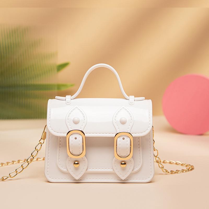 

Womn hn double buckle fashion mini jelly bag C shoulder messenger bag белый
