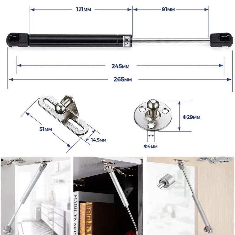 4/6-pack Möbelskåpsgångjärn 30N-200N Gasfjädrar Skåpsgångjärn Gasfjäder Stöd Köksskåpsdörrar Lock Lyft Pneumatiskt Stöd