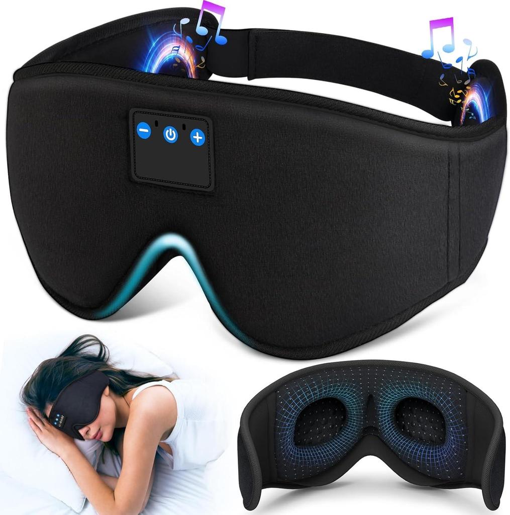 Sluchátka na spaní, 3D maska na spaní, bezdrátová Bluetooth, hudební maska na oči