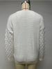 Autumn Winter Fashionable Sensual Lace V Neck Knit Drop Shoulder Pullover Sweater Top Luxurious Relaxed-fit Slimming and Versatile Top
