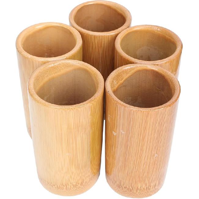Angoily Bamboo Fire Cupping 5pcs Bamboo Cupping Premium s Tools Facial Kit Body Suction Cups Household Cupping Supplies Massage Supplies Glass Bamboo 10x5cm