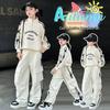 Girls' Korean-Style Sports Suits: Fashionable Spring & Autumn Letter Sweatshirts with Overalls for Kids (Two-Piece Set)