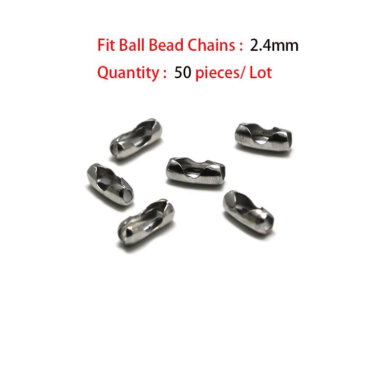 1.5 2.4 3.2 mm Stainless Steel Metal Ball Bead Chains Connector Accessories Chains Bulk For Necklace Keychain DIY Jewelry Making