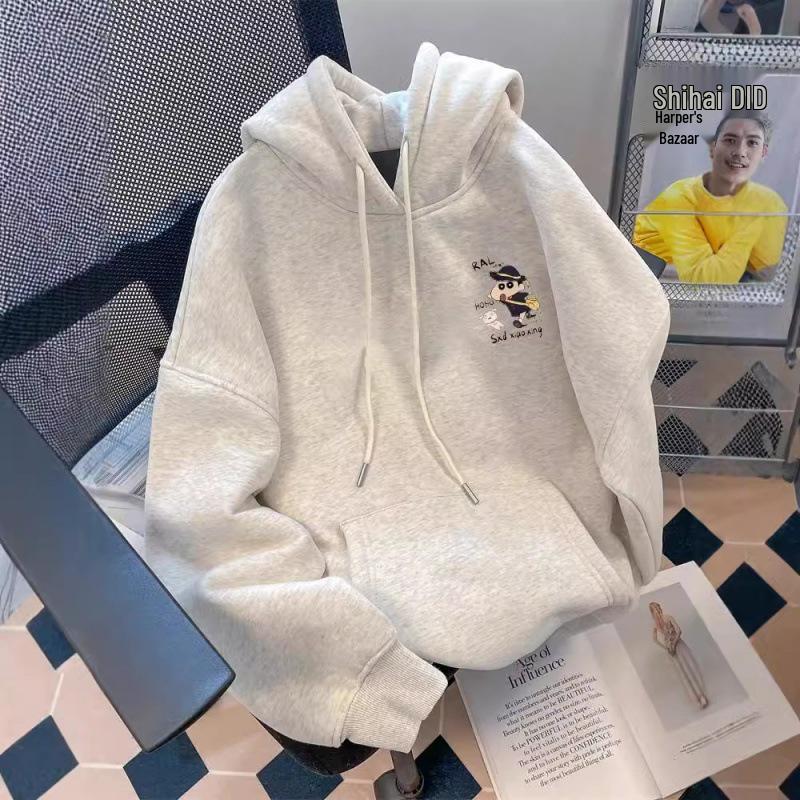 Women's Plus Size Chic Cartoon Print Hoodie - Versatile, Stylish, and Perfect for Spring.