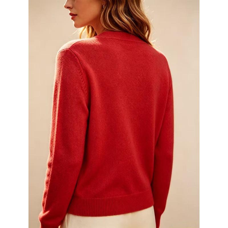 Women S Loose V Neck Long Sleeve Knit Cardigan Chic Lazy Style