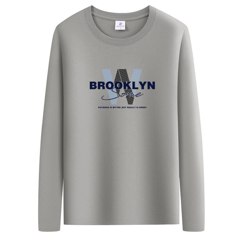 QICED Long-sleeved T-shirt Cotton Men's Underwear Tops Summer Bottoming Shirt Autumn Clothes