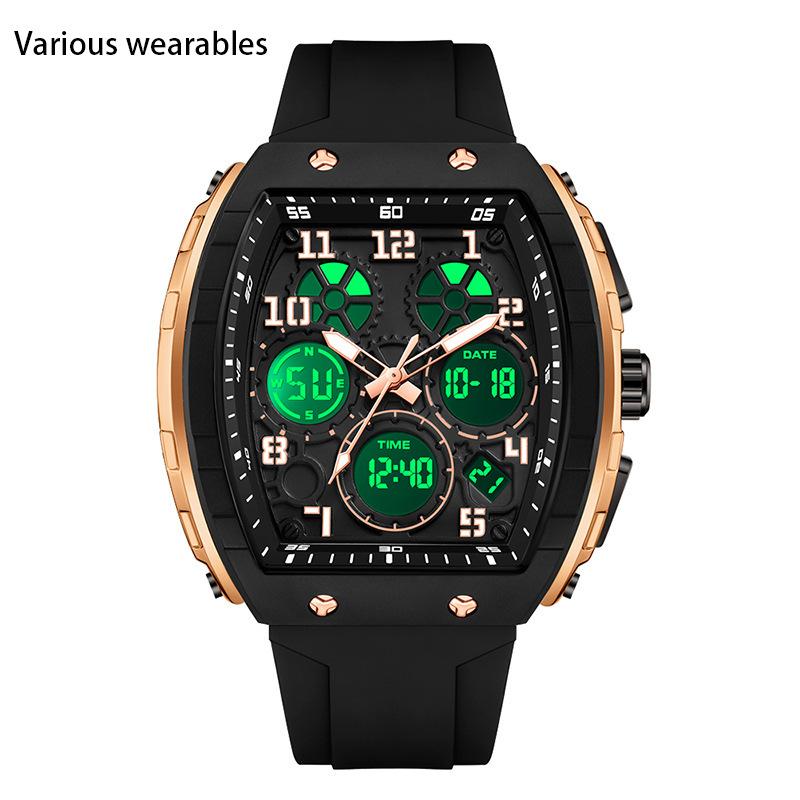 Neue digitale multifunktionale Modetrend Herrenuhr Silikon Wasserdicht Wecker Herrenuhr