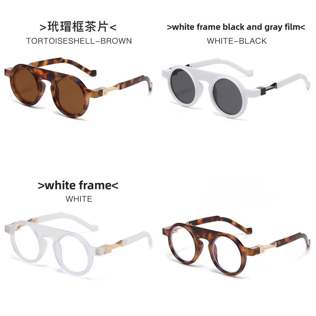 Vintage Mens Round Sunglasses With Uv400 Protection For Fashionable Streetwear
