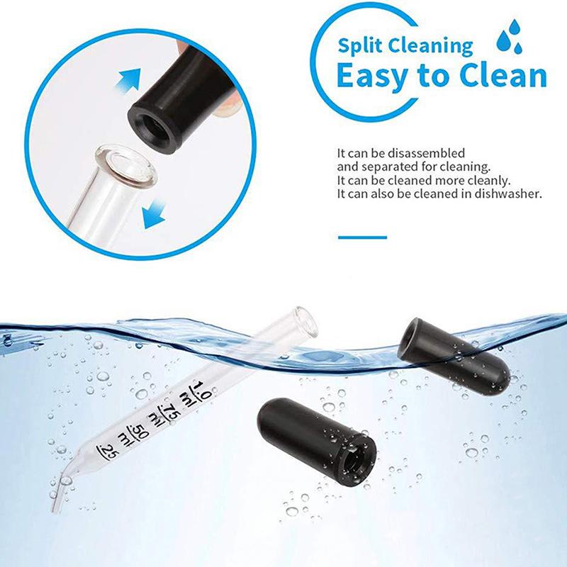 1ml skleněné kapátko kapátko s gumovou hlavou kapátko s pipetou na esenciální olej lahvička s brčkem pro školní domácí vědu měření přenos