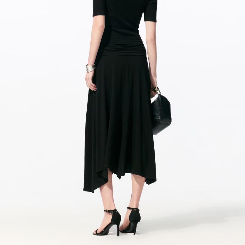 VEROMODA Pleated Irregular Hem A-line Skirt