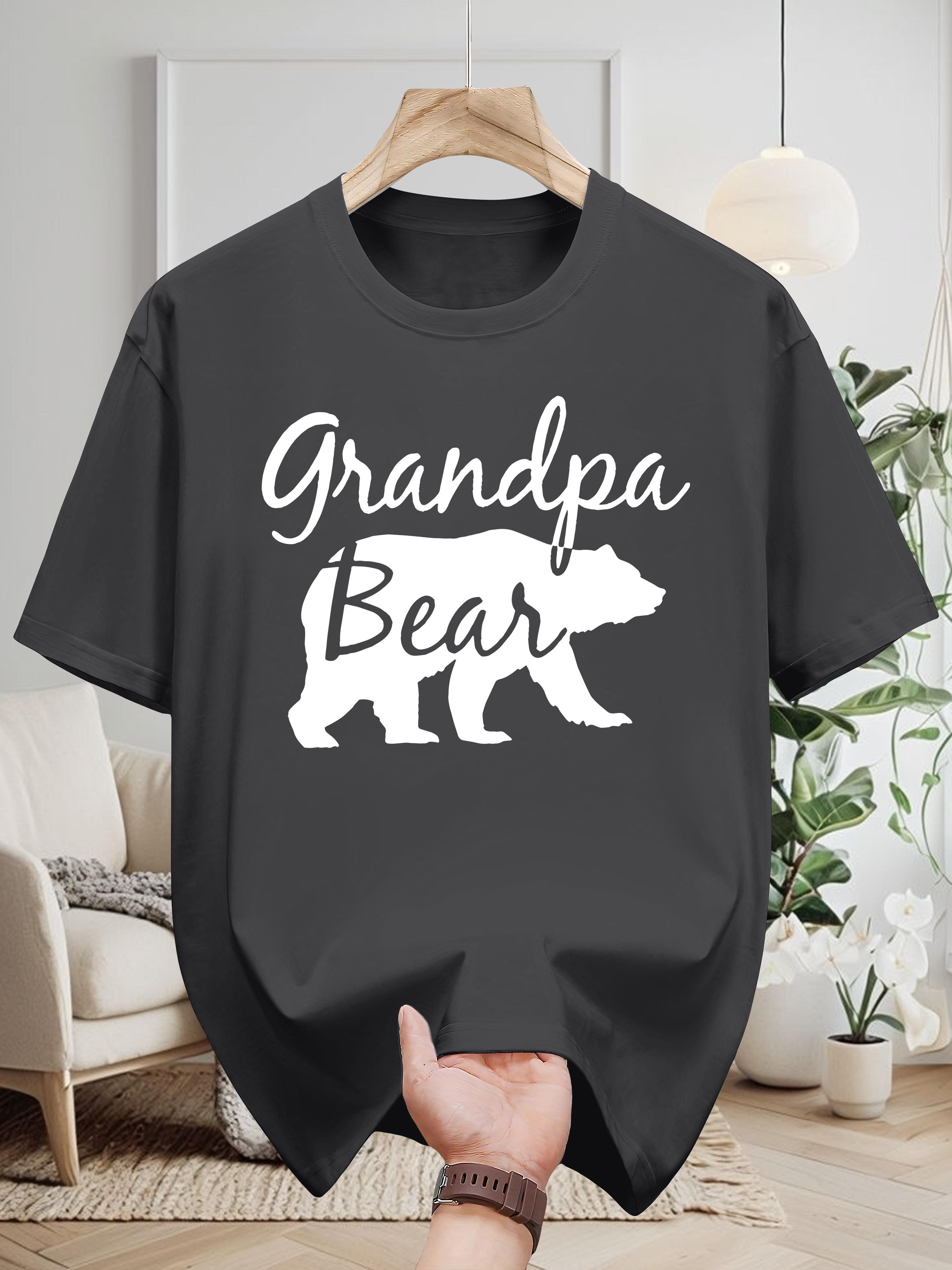 Grandpa Bear Graphic T-shirt - 100% Cotton Casual Crew Neck Tee XXXXL