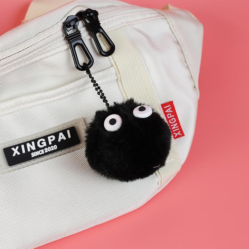 New Anime  Pet Toy Coal Ball Figurines Keychains Accessories Cute Plush Black Coal Ball Cartoon Bag Pendants Gift