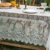 White Lace Party Tablecloth Rectangular Valentine's Day Decorations Dining Table Cloth French Retro Birthday Table Cover