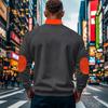 Men Half Zip Stand Collar Sweatshirt Color Block Elbow Patch Long Sleeve Casual Pullover Top